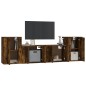 vidaXL Set de muebles de TV 4 pzas madera contrachapada roble ahumado vidaXL Set de muebles de TV 4 pzas madera contrachapada roble ahumado