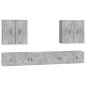 vidaXL Set de muebles de TV 8 pzas madera contrachapada gris hormigón vidaXL Set de muebles de TV 8 pzas madera contrachapada gris hormigón