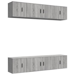 vidaXL Set de muebles para TV 6 pzas madera contrachapada gris Sonoma