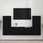 vidaXL Set de muebles para TV 4 piezas madera contrachapada negro vidaXL Set de muebles para TV 4 piezas madera contrachapada negro