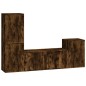 vidaXL Set de muebles de TV 4 pzas madera contrachapada roble ahumado vidaXL Set de muebles de TV 4 pzas madera contrachapada roble ahumado