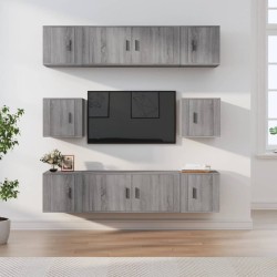 vidaXL Set de muebles para TV 8 pzas madera contrachapada gris Sonoma