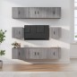 vidaXL Set de muebles para TV 8 pzas madera contrachapada gris Sonoma vidaXL Set de muebles para TV 8 pzas madera contrachapada gris Sonoma