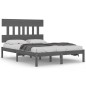 vidaXL Estructura de cama madera maciza gris Super King 180x200 cm vidaXL Estructura de cama madera maciza gris Super King 180x200 cm