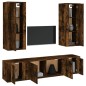 vidaXL Set de muebles de TV 5 pzas madera contrachapada roble ahumado
