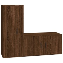 vidaXL Set de muebles para TV 2 pzas madera contrachapada roble marrón