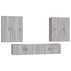 vidaXL Set de muebles para TV 6 pzas madera contrachapada gris Sonoma