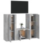 vidaXL Set de muebles de TV 3 pzas madera contrachapada gris hormigón vidaXL Set de muebles de TV 3 pzas madera contrachapada gris hormigón