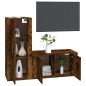 vidaXL Set de muebles de TV 2 pzas madera contrachapada roble ahumado vidaXL Set de muebles de TV 2 pzas madera contrachapada roble ahumado