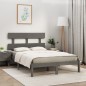 vidaXL Estructura de cama madera maciza gris super king 180x200 cm
