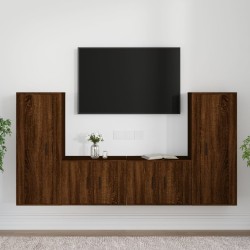 vidaXL Set de muebles para TV 4 pzas madera contrachapada marrón roble