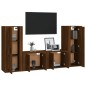 vidaXL Set de muebles para TV 4 pzas madera contrachapada marrón roble vidaXL Set de muebles para TV 4 pzas madera contrachapada marrón roble
