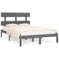 vidaXL Estructura de cama madera maciza gris super king 180x200 cm