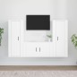 vidaXL Set de muebles de TV 3 piezas madera contrachapada blanco vidaXL Set de muebles de TV 3 piezas madera contrachapada blanco