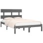 vidaXL Estructura de cama madera maciza gris super king 180x200 cm