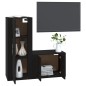 vidaXL Set de muebles para TV 2 piezas madera contrachapada negro