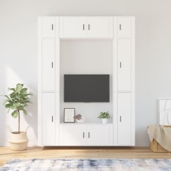 vidaXL Set de muebles para TV 8 piezas madera contrachapada blanco