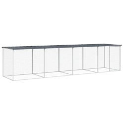 vidaXL Gallinero con techo acero galvanizado antracita 403x98x90 cm