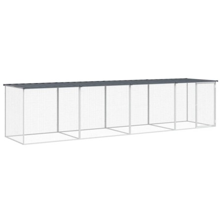 vidaXL Gallinero con techo acero galvanizado antracita 403x98x90 cm