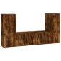 vidaXL Set de muebles de TV 4 pzas madera contrachapada roble ahumado vidaXL Set de muebles de TV 4 pzas madera contrachapada roble ahumado