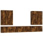 vidaXL Set de muebles de TV 7 pzas madera contrachapada roble ahumado