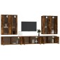 vidaXL Set de muebles de TV 7 pzas madera contrachapada roble ahumado