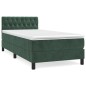 vidaXL Cama box spring con colchón terciopelo verde oscuro 100x200 cm vidaXL Cama box spring con colchón terciopelo verde oscuro 100x200 cm