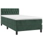 vidaXL Cama box spring con colchón terciopelo verde oscuro 100x200 cm vidaXL Cama box spring con colchón terciopelo verde oscuro 100x200 cm