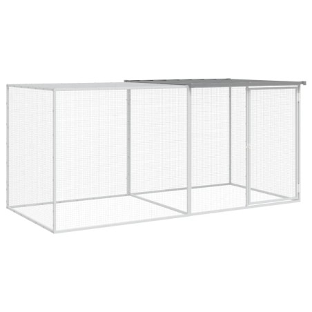 vidaXL Gallinero con techo acero galvanizado gris claro 203x98x90 cm