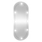 vidaXL Espejo de pared ovalado con luces LED vidrio 25x60 cm vidaXL Espejo de pared ovalado con luces LED vidrio 25x60 cm