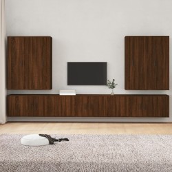 vidaXL Set de muebles para TV 7 pzas madera contrachapada roble marrón