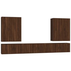 vidaXL Set de muebles para TV 7 pzas madera contrachapada roble marrón