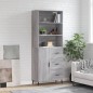vidaXL Aparador alto madera contrachapada gris sonoma 69,5x34x180 cm vidaXL Aparador alto madera contrachapada gris sonoma 69,5x34x180 cm