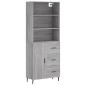 vidaXL Aparador alto madera contrachapada gris sonoma 69,5x34x180 cm vidaXL Aparador alto madera contrachapada gris sonoma 69,5x34x180 cm