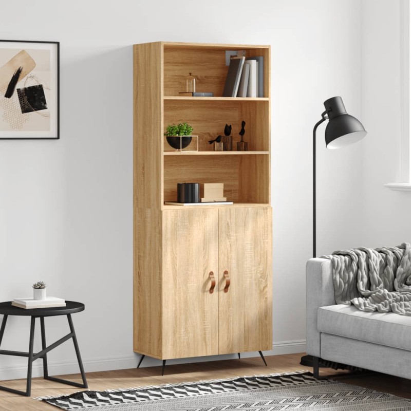 vidaXL Aparador alto madera contrachapada color roble 69,5x34x180 cm vidaXL Aparador alto madera contrachapada color roble 69,5x34x180 cm