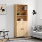 vidaXL Aparador alto madera contrachapada color roble 69,5x34x180 cm vidaXL Aparador alto madera contrachapada color roble 69,5x34x180 cm