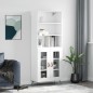 vidaXL Aparador alto madera contrachapada blanco 69,5x34x180 cm vidaXL Aparador alto madera contrachapada blanco 69,5x34x180 cm