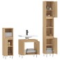 vidaXL Set de muebles de baño 3 pzas madera contrachapada roble Sonoma vidaXL Set de muebles de baño 3 pzas madera contrachapada roble Sonoma