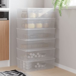 vidaXL Cajas de almacenaje apilables 6 uds plástico 25 L