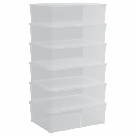 vidaXL Cajas de almacenaje apilables 6 uds plástico 25 L