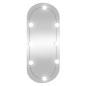 vidaXL Espejo de pared ovalado con luces LED vidrio 35x80 cm vidaXL Espejo de pared ovalado con luces LED vidrio 35x80 cm
