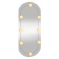 vidaXL Espejo de pared ovalado con luces LED vidrio 35x80 cm vidaXL Espejo de pared ovalado con luces LED vidrio 35x80 cm