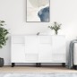 vidaXL Aparadores 2 uds madera contrachapada blanco brillo vidaXL Aparadores 2 uds madera contrachapada blanco brillo