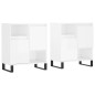 vidaXL Aparadores 2 uds madera contrachapada blanco brillo vidaXL Aparadores 2 uds madera contrachapada blanco brillo