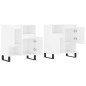 vidaXL Aparadores 2 uds madera contrachapada blanco brillo vidaXL Aparadores 2 uds madera contrachapada blanco brillo