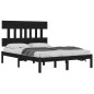 vidaXL Estructura de cama de madera maciza negra 140x190 cm vidaXL Estructura de cama de madera maciza negra 140x190 cm