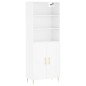 vidaXL Aparador alto madera contrachapada blanco brillo 69,5x34x180 cm vidaXL Aparador alto madera contrachapada blanco brillo 69,5x34x180 cm