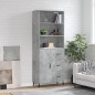 vidaXL Aparador alto madera contrachapada gris hormigón 69,5x34x180 cm vidaXL Aparador alto madera contrachapada gris hormigón 69,5x34x180 cm