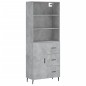 vidaXL Aparador alto madera contrachapada gris hormigón 69,5x34x180 cm vidaXL Aparador alto madera contrachapada gris hormigón 69,5x34x180 cm
