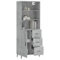 vidaXL Aparador alto madera contrachapada gris hormigón 69,5x34x180 cm vidaXL Aparador alto madera contrachapada gris hormigón 69,5x34x180 cm